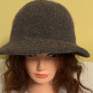 Laureate Gray Wool/Angora Blend Cloche Hat One Size
